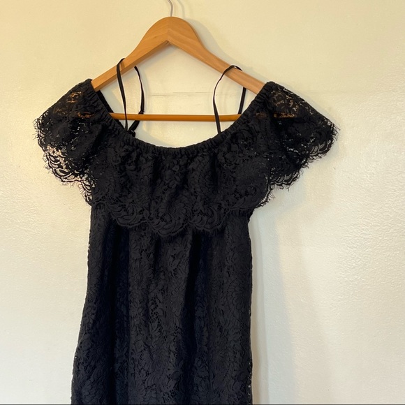 Madewell Floral Lace Off Shoulder Oversized Mini Dress Sz 0 - Picture 12 of 16
